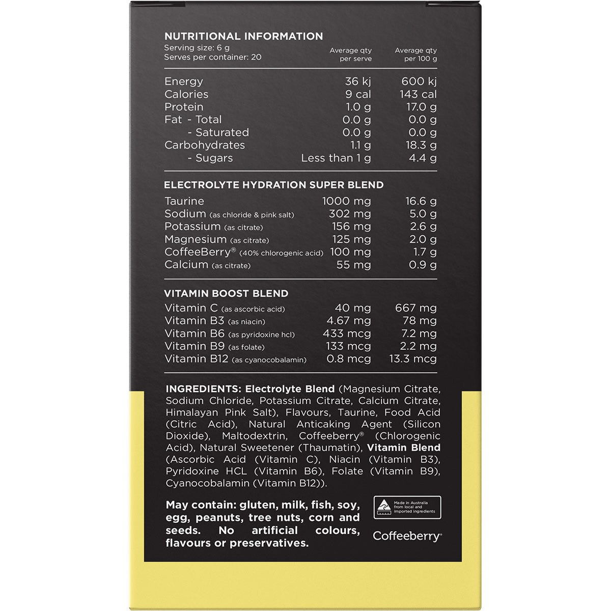 Switch Nutrition Hydrate Electrolytes No Added Sugar Lemon Lime 20x6g - Switch Nutrition