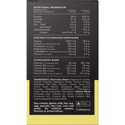 Switch Nutrition Hydrate Electrolytes No Added Sugar Lemon Lime 20x6g - Switch Nutrition