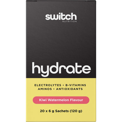 Switch Nutrition Hydrate Electrolytes No Added Sugar Kiwi Watermelon 20x6g - Switch Nutrition