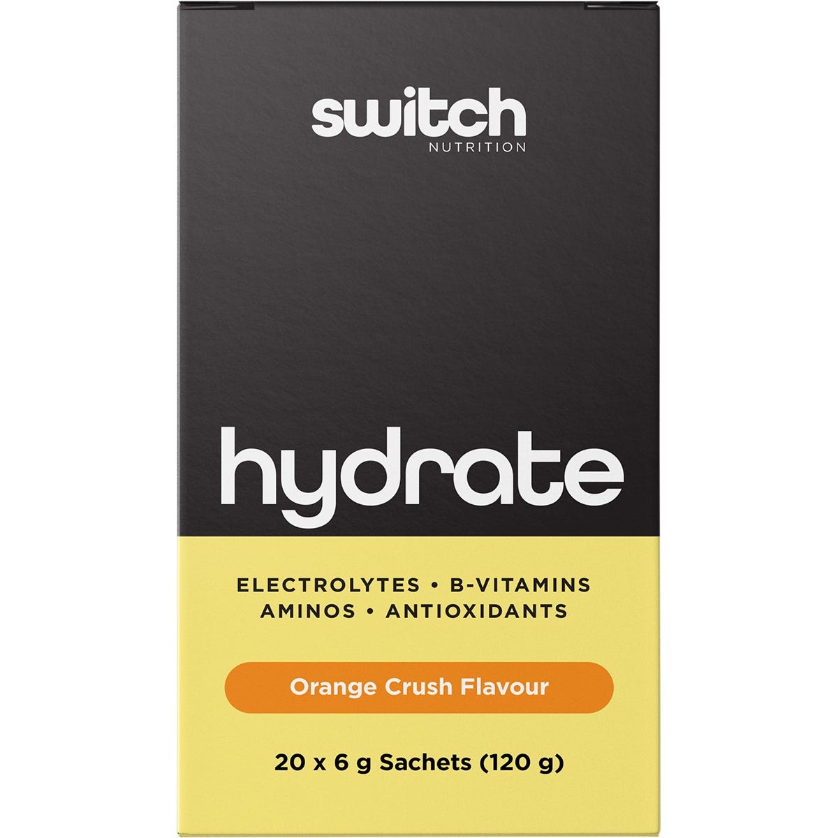 Switch Nutrition Hydrate Electrolytes No Added Sugar Orange Crush 20x6g - Switch Nutrition