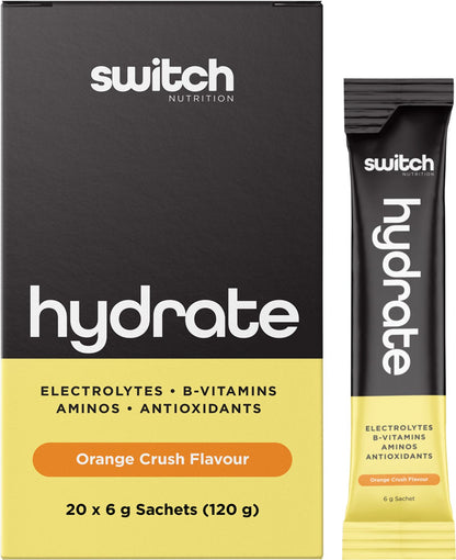 Switch Nutrition Hydrate Electrolytes No Added Sugar Orange Crush 20x6g - Switch Nutrition
