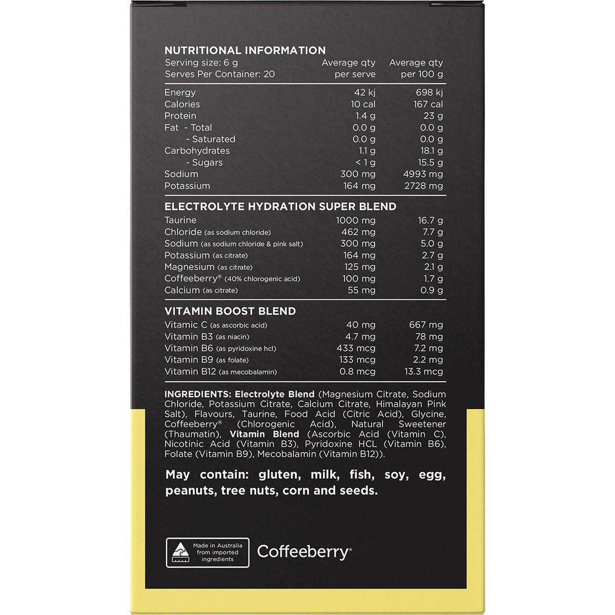 Switch Nutrition Hydrate Electrolytes No Added Sugar Mango Passionfruit 20x6g - Switch Nutrition