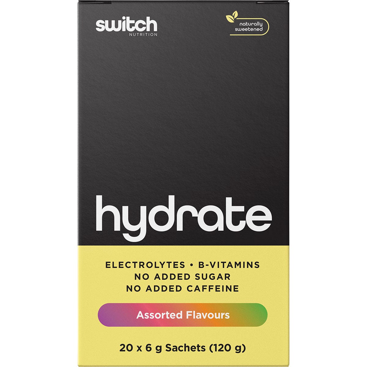 Switch Nutrition Hydrate Electrolytes No Added Sugar Assorted Flavours 20x6g - Switch Nutrition