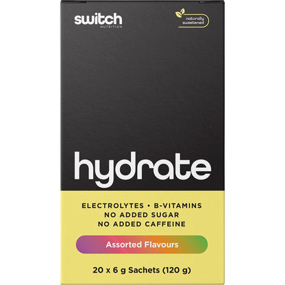 Switch Nutrition Hydrate Electrolytes No Added Sugar Assorted Flavours 20x6g - Switch Nutrition