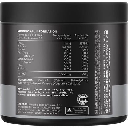 Switch Nutrition HMB Ca-Beta-Hydroxy Beta-Methylbutyrate 120 Caps - Switch Nutrition