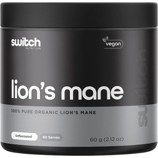 Switch Nutrition Lion's Mane 100% Pure Organic Unflavoured 60g - Switch Nutrition