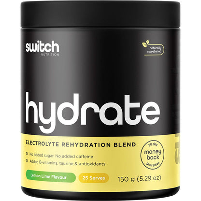 Switch Nutrition Hydrate Electrolytes No Added Sugar Lemon Lime 150g - Switch Nutrition