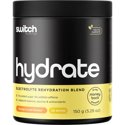Switch Nutrition Hydrate Electrolytes No Added Sugar Orange Crush 150g - Switch Nutrition