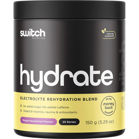 Switch Nutrition Hydrate Electrolytes No Added Sugar Mango Passionfruit 150g - Switch Nutrition