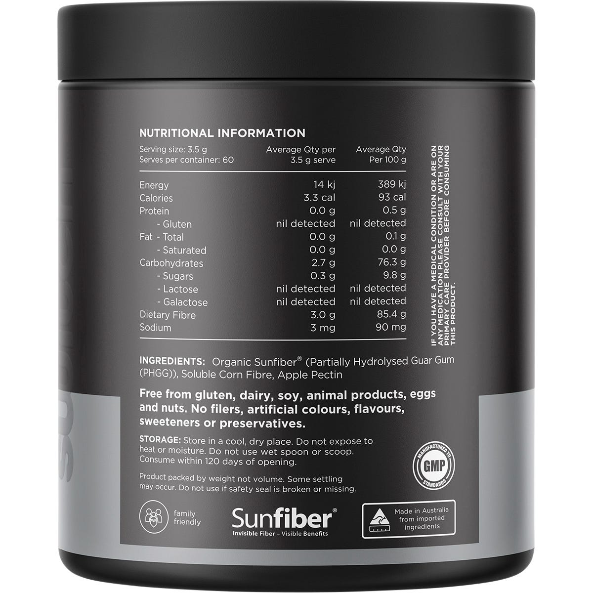 Switch Nutrition Fibre+ Unflavoured 210g - Switch Nutrition