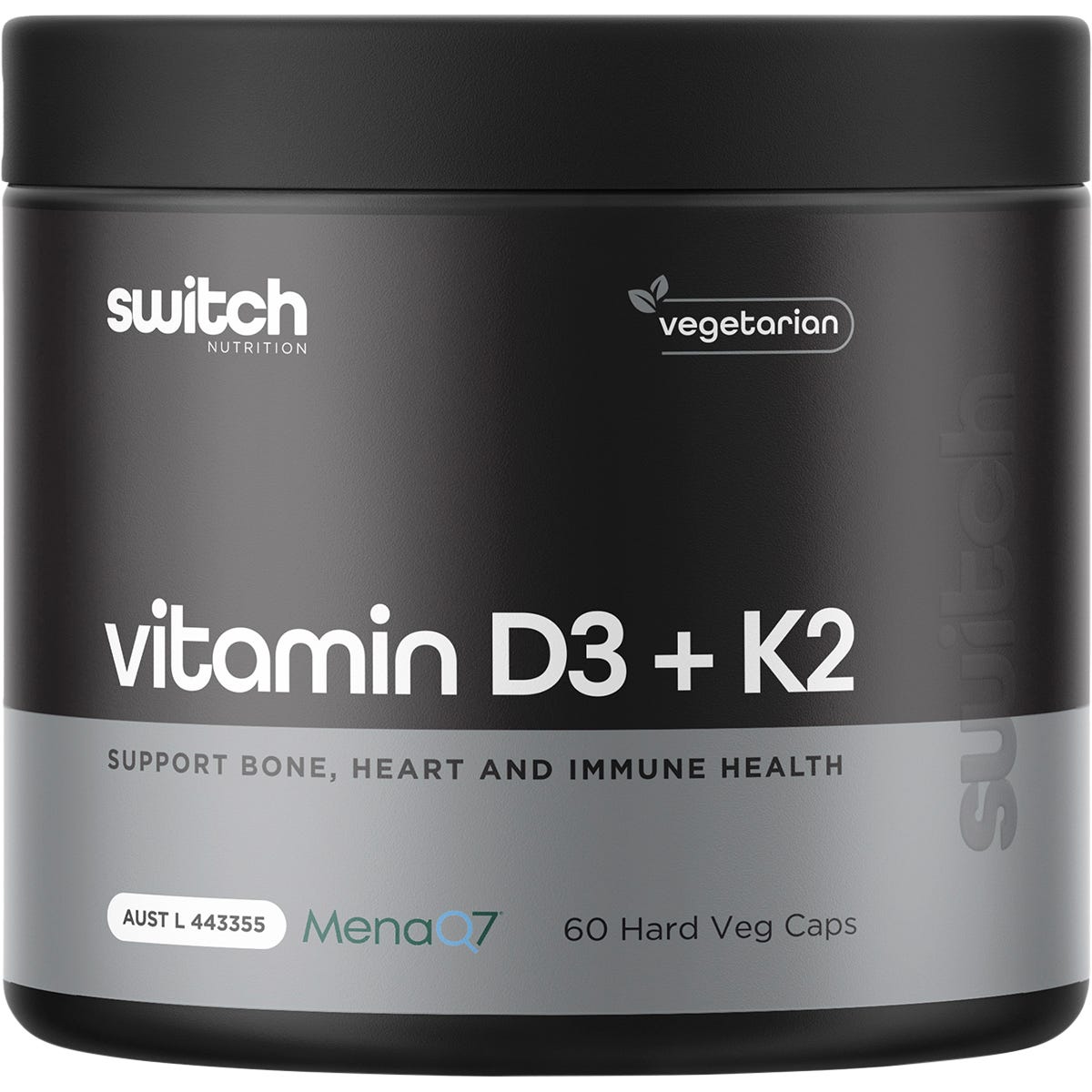 Switch Nutrition Vitamin D3 + K2 60 Caps - Switch Nutrition