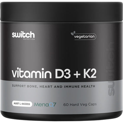 Switch Nutrition Vitamin D3 + K2 60 Caps - Switch Nutrition