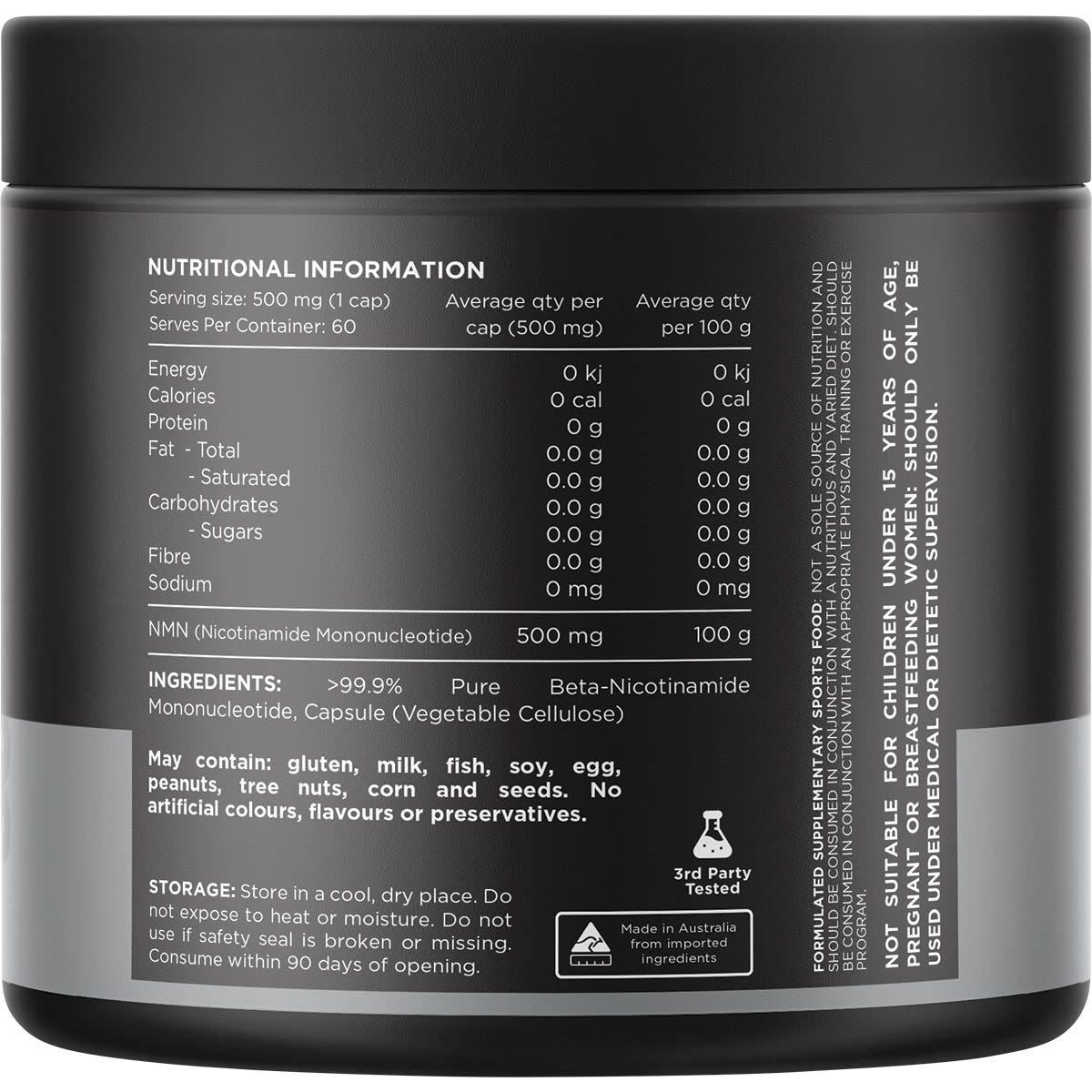 Switch Nutrition NMN Pure Nicotinamide Mononucleotide 60 Caps - Switch Nutrition