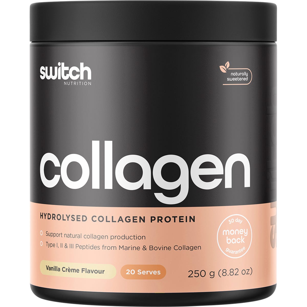 Switch Nutrition Hydrolysed Collagen Protein Vanilla Creme 250g - Switch Nutrition
