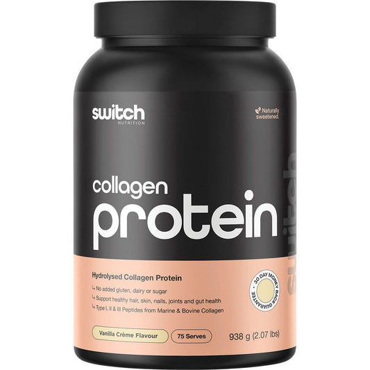 Switch Nutrition Hydrolysed Collagen Protein Vanilla Creme 938g - Switch Nutrition
