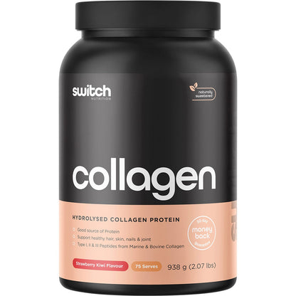 Switch Nutrition Hydrolysed Collagen Protein Strawberry Kiwi 938g - Switch Nutrition