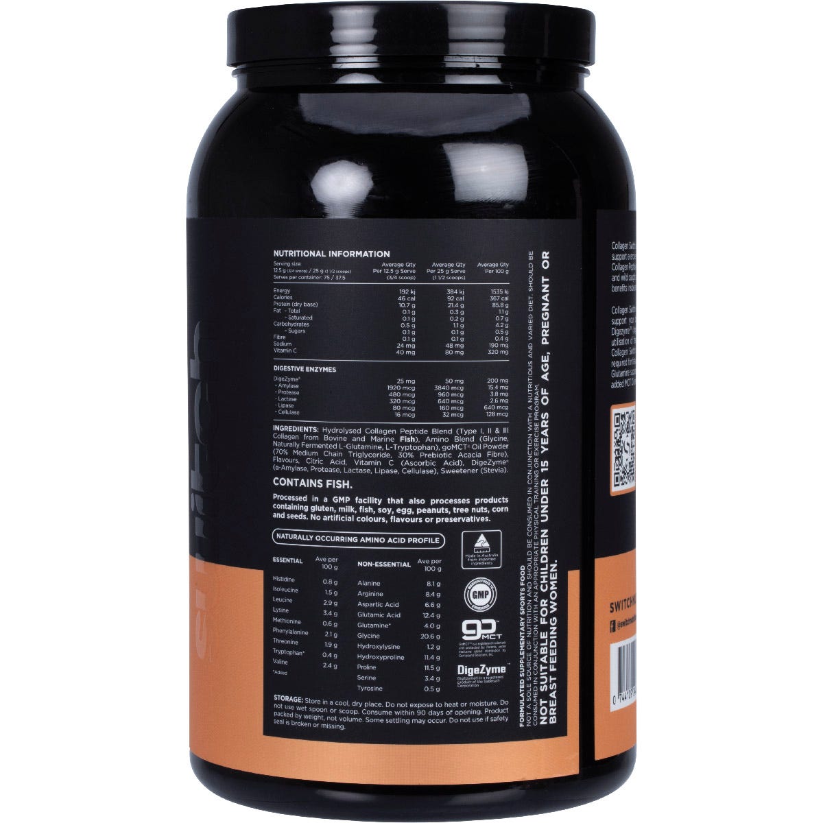 Switch Nutrition Hydrolysed Collagen Protein Strawberry Kiwi 938g - Switch Nutrition