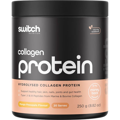 Switch Nutrition Hydrolysed Collagen Protein Mango Pineapple 250g - Switch Nutrition