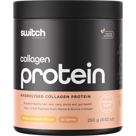 Switch Nutrition Hydrolysed Collagen Protein Mango Pineapple 250g - Switch Nutrition