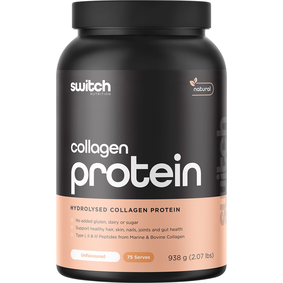 Switch Nutrition Hydrolysed Collagen Protein Unflavoured 938g - Switch Nutrition