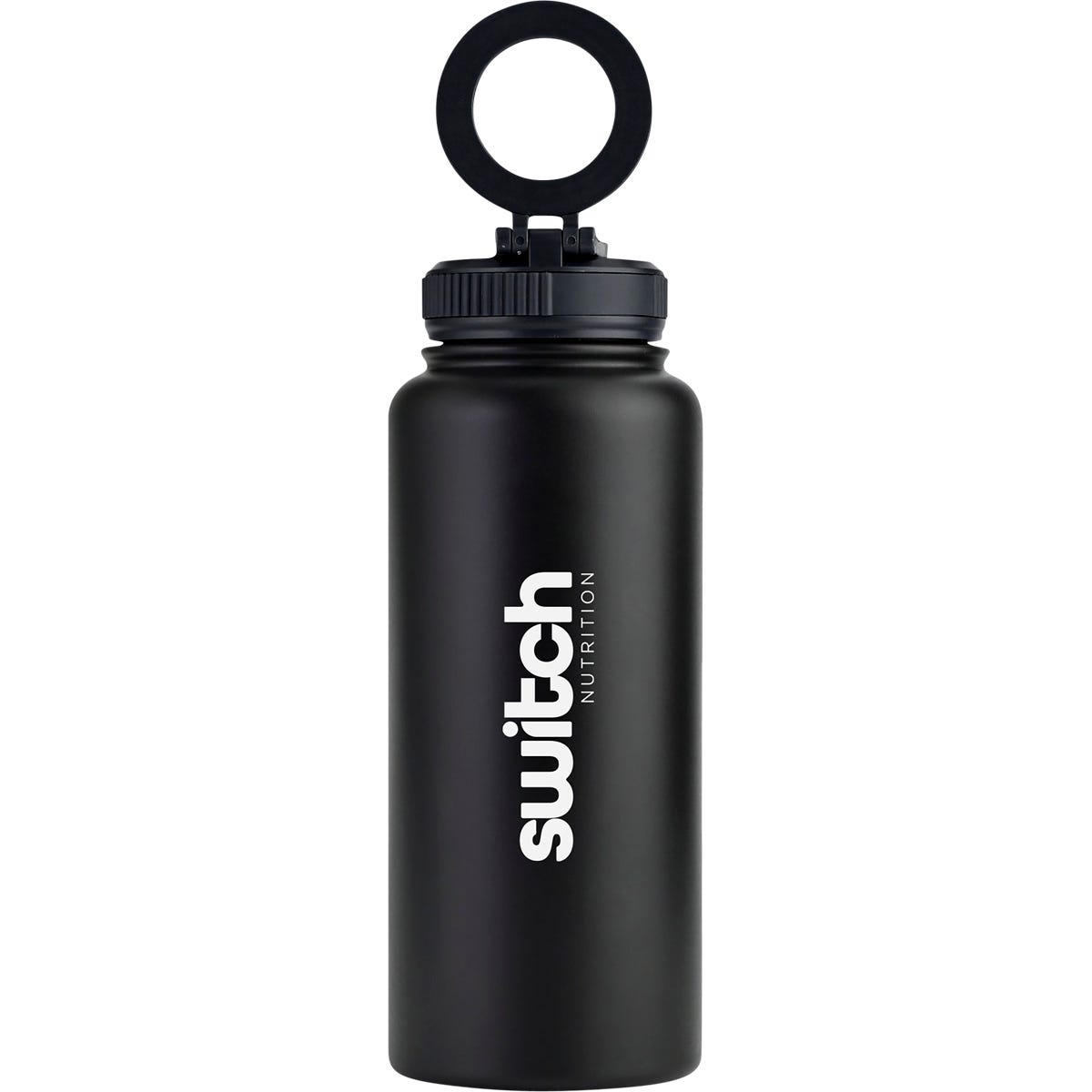 Switch Nutrition Stainless Steel Water bottle with Phone Mount Black 1L - Switch Nutrition