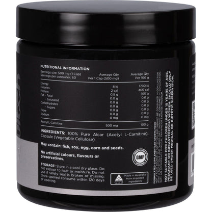 Switch Nutrition Alcar 100% Pure Acetyl L-Carnitine 60 Caps - Switch Nutrition