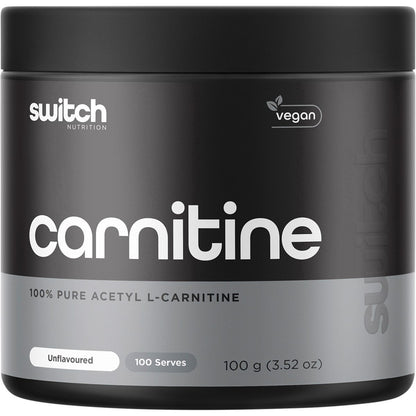 Switch Nutrition Carnitine 100% Pure Acetyl L-Carnitine Unflavoured 100g - Switch Nutrition