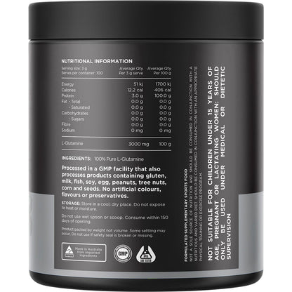 Switch Nutrition Glutamine 100% Pure L- Glutamine Unflavoured 300g - Switch Nutrition