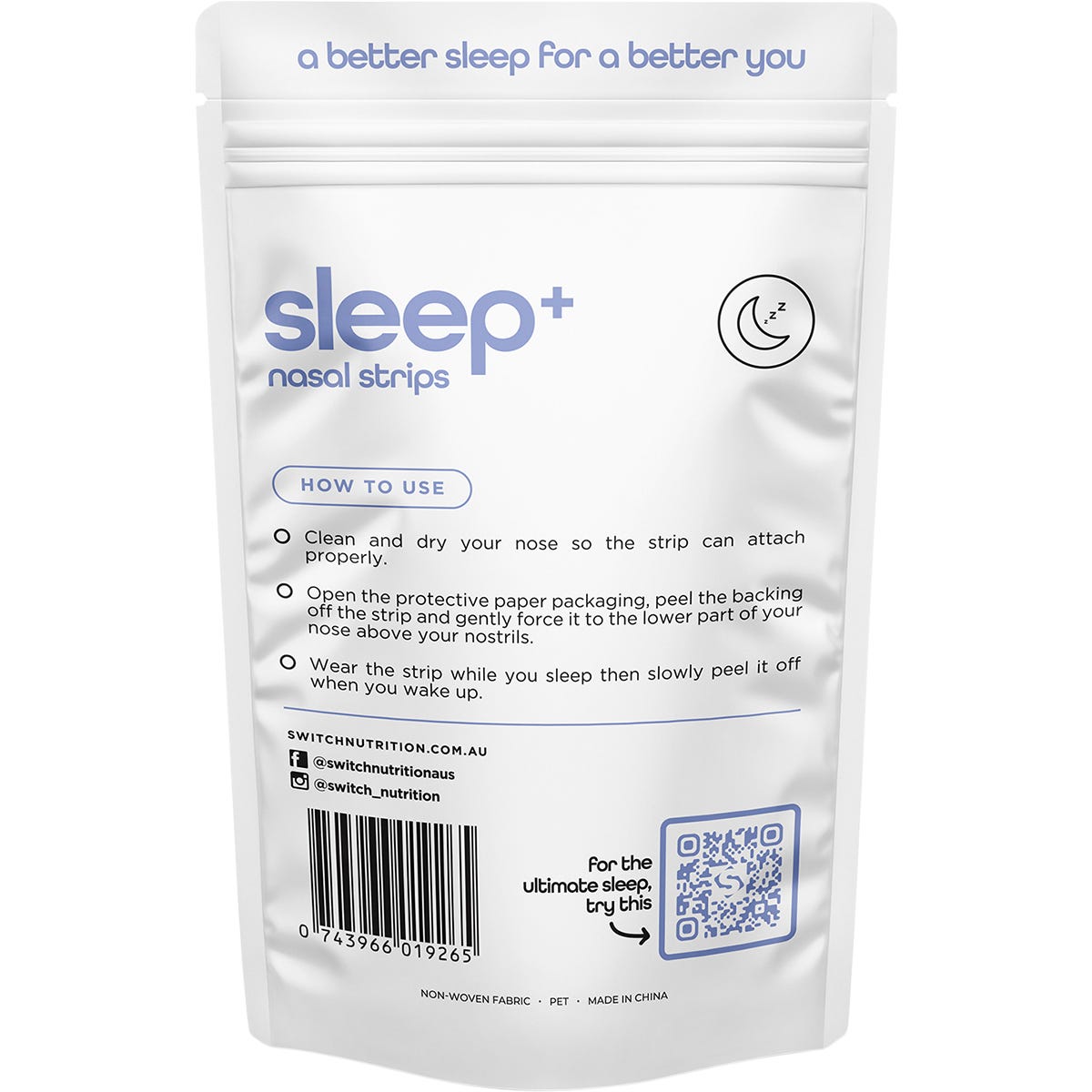 Switch Nutrition Sleep+ Nasal Strips 30pk - Switch Nutrition