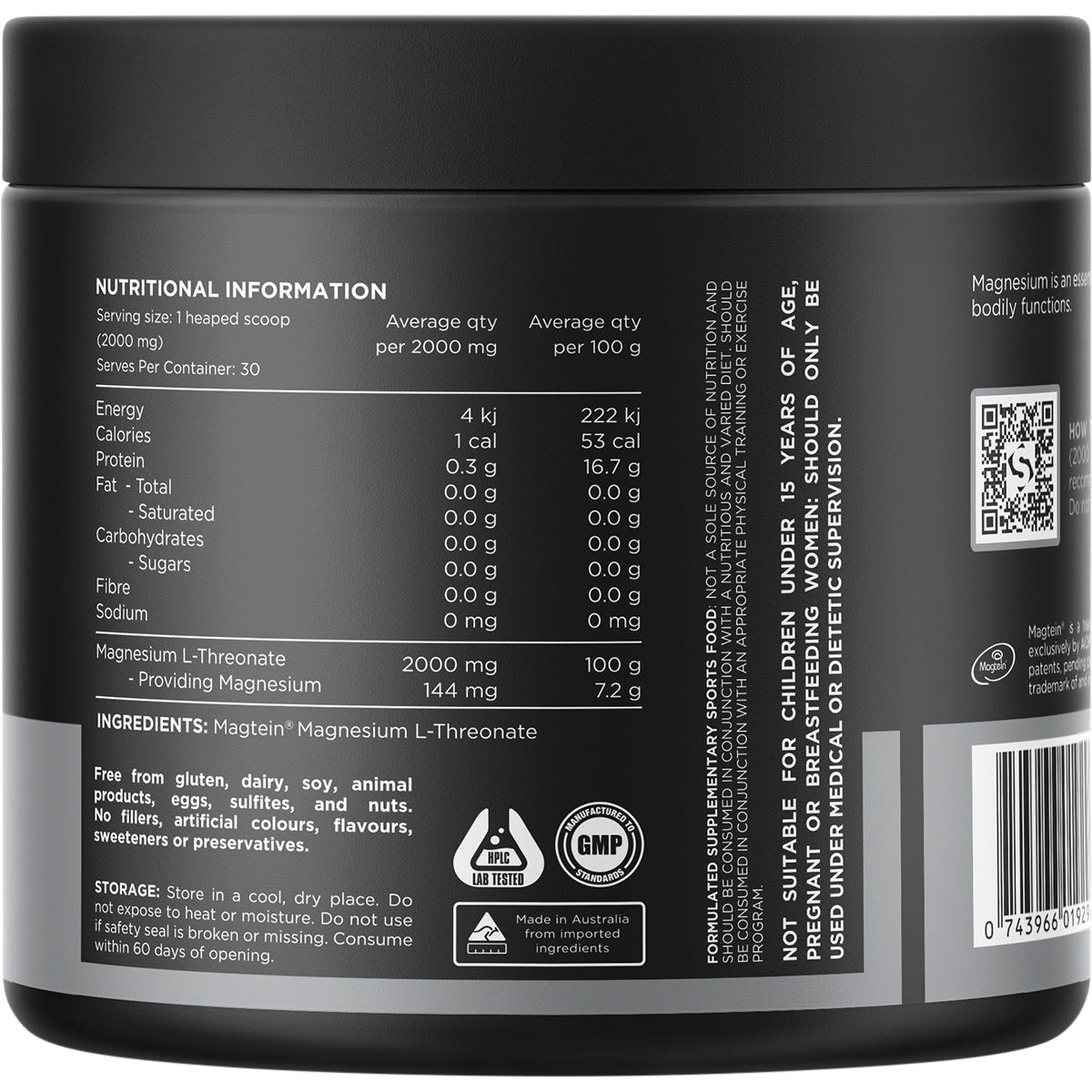 Switch Nutrition Mag3 100% Pure Magnesium L-Threonate 60g - Switch Nutrition