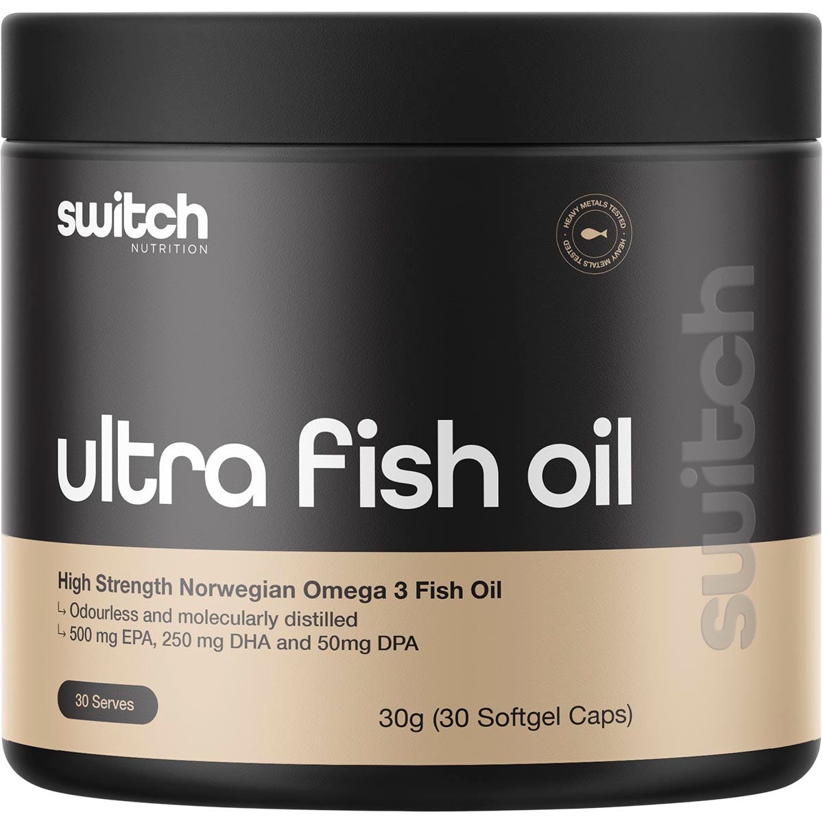 Switch Nutrition Ultra Fish Oil High Strength Norwegian Omega 3 30 Caps - Switch Nutrition