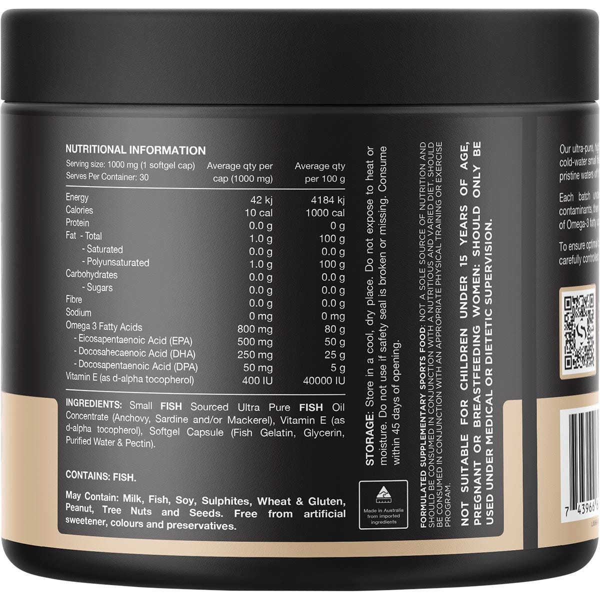 Switch Nutrition Ultra Fish Oil High Strength Norwegian Omega 3 30 Caps - Switch Nutrition