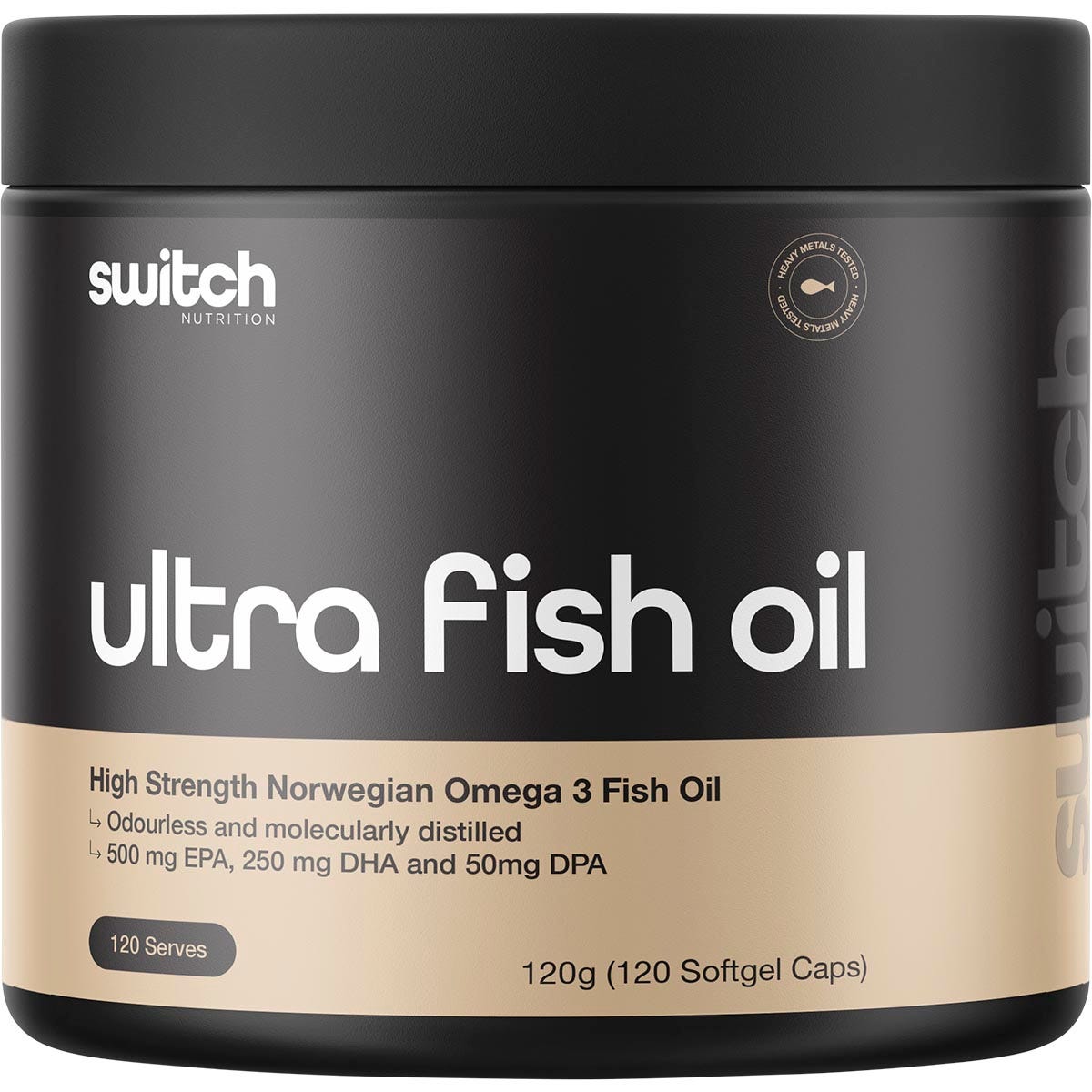 Switch Nutrition Ultra Fish Oil High Strength Norwegian Omega 3 120 Caps - Switch Nutrition