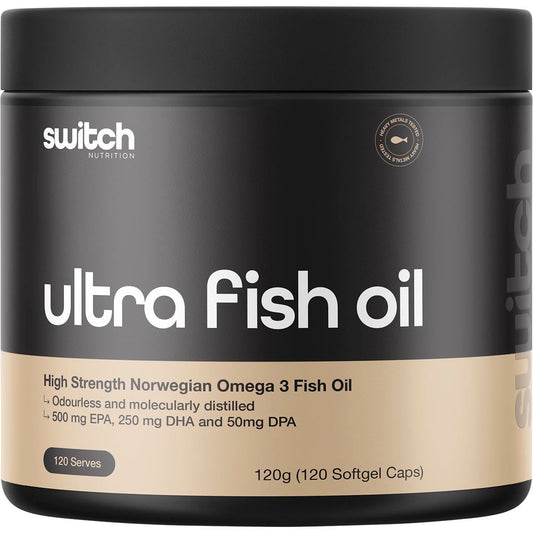 Switch Nutrition Ultra Fish Oil High Strength Norwegian Omega 3 120 Caps - Switch Nutrition