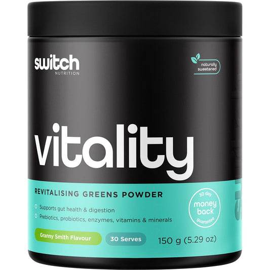 Switch Nutrition Vitality Revitalising Greens Powder Granny Smith 150g - Switch Nutrition