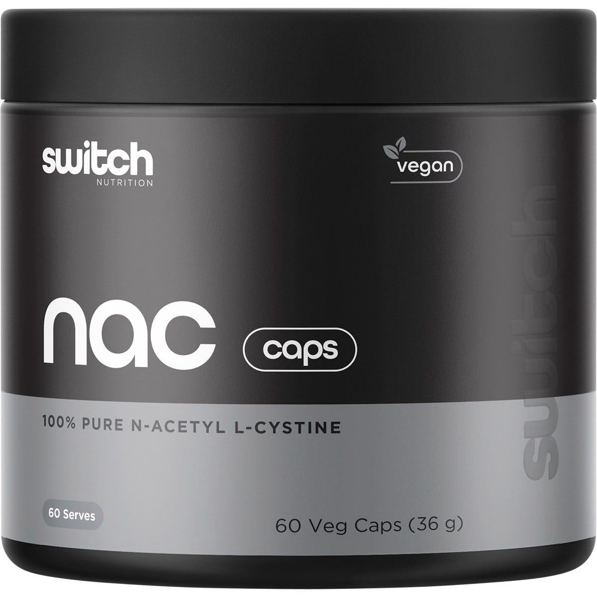 Switch Nutrition NAC 100% N-Acetyl L-Cysteine 60 Caps - Switch Nutrition