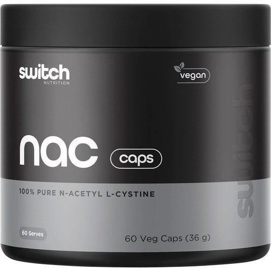 Switch Nutrition NAC 100% N-Acetyl L-Cysteine 60 Caps - Switch Nutrition