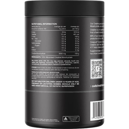 Switch Nutrition Creatine Perform 100% Pure Creapure 500g - Switch Nutrition