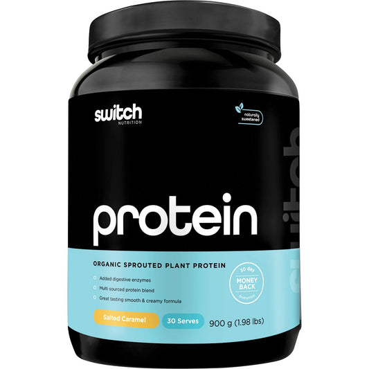 Switch Nutrition Protein Organic Sprouted Plant Salted Caramel 900g - Switch Nutrition