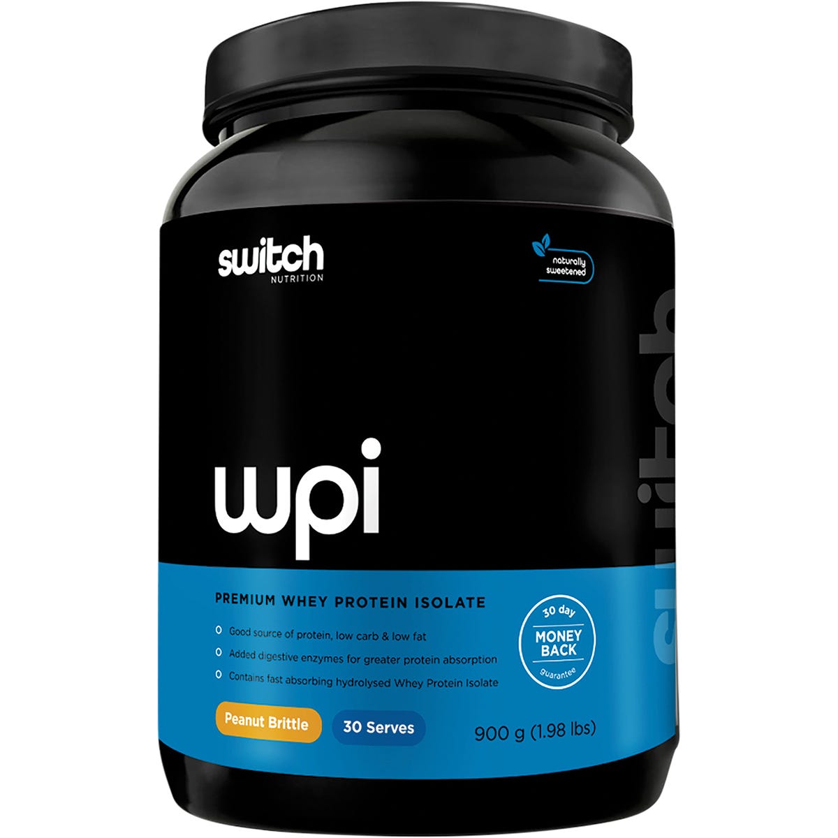 Switch Nutrition WPI Premium Whey Protein Isolate Peanut Brittle 900g - Switch Nutrition