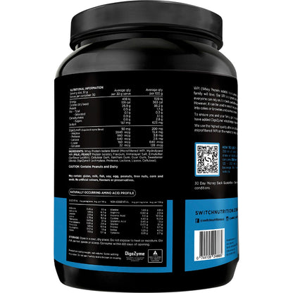 Switch Nutrition WPI Premium Whey Protein Isolate Peanut Brittle 900g - Switch Nutrition