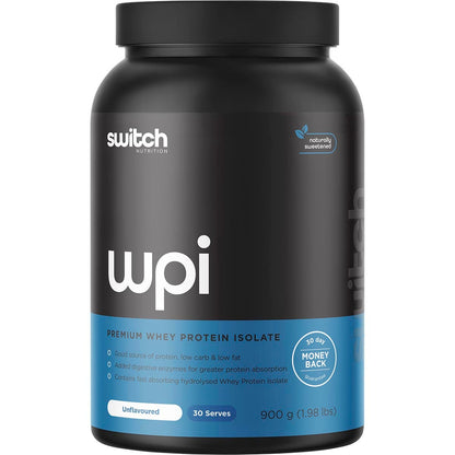 Switch Nutrition WPI Premium Whey Protein Isolate Unflavoured 900g - Switch Nutrition