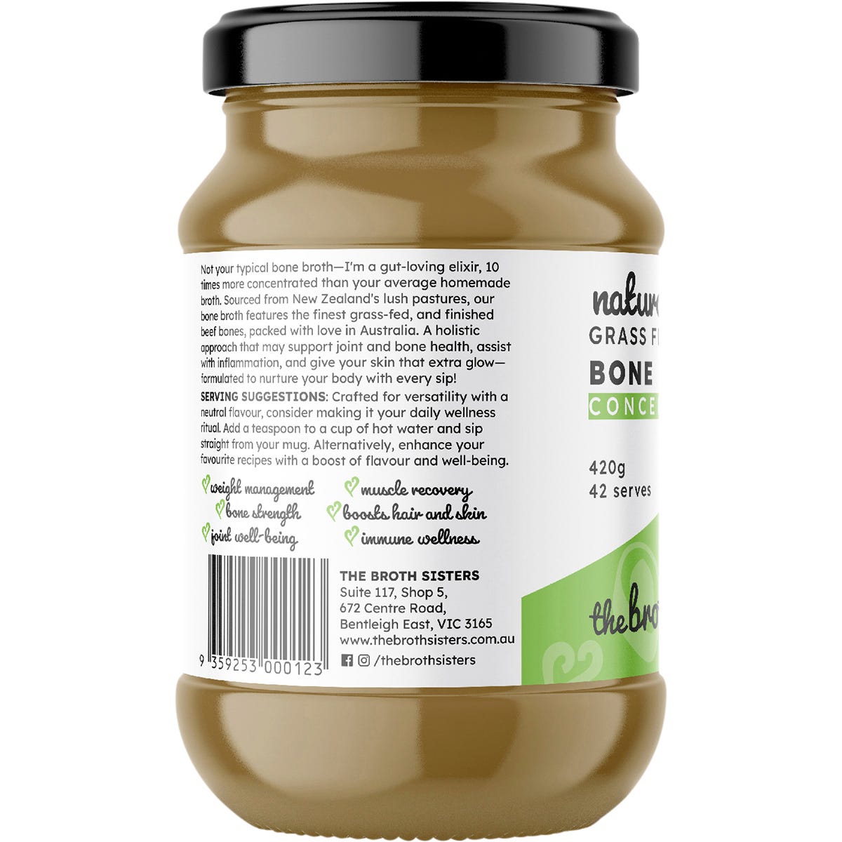 The Broth Sisters Beef Bone Broth Concentrate Natural 420g - The Broth Sisters