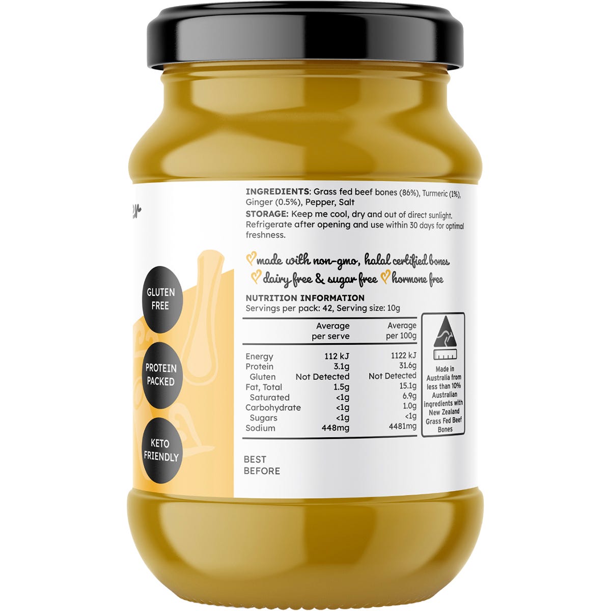The Broth Sisters Beef Bone Broth Concentrate Turmeric & Ginger 420g - The Broth Sisters