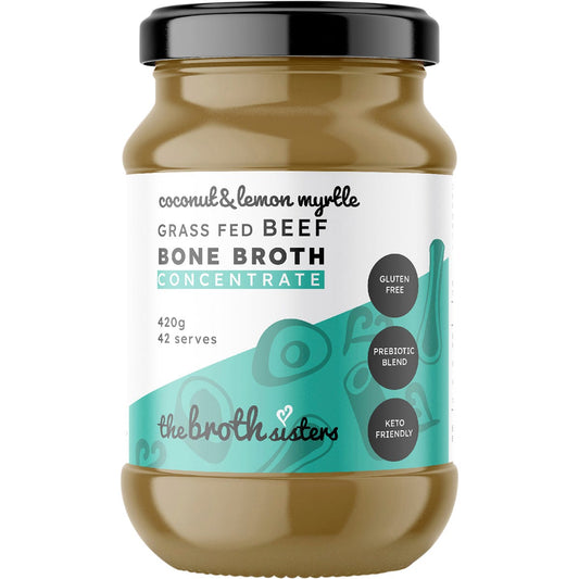 The Broth Sisters Beef Bone Broth Concentrate Coconut & Lemon Myrtle 420g - The Broth Sisters