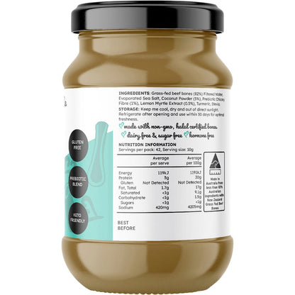 The Broth Sisters Beef Bone Broth Concentrate Coconut & Lemon Myrtle 420g - The Broth Sisters