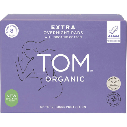 TOM Organic Pads Extra Overnight 4x8pk - TOM Organic