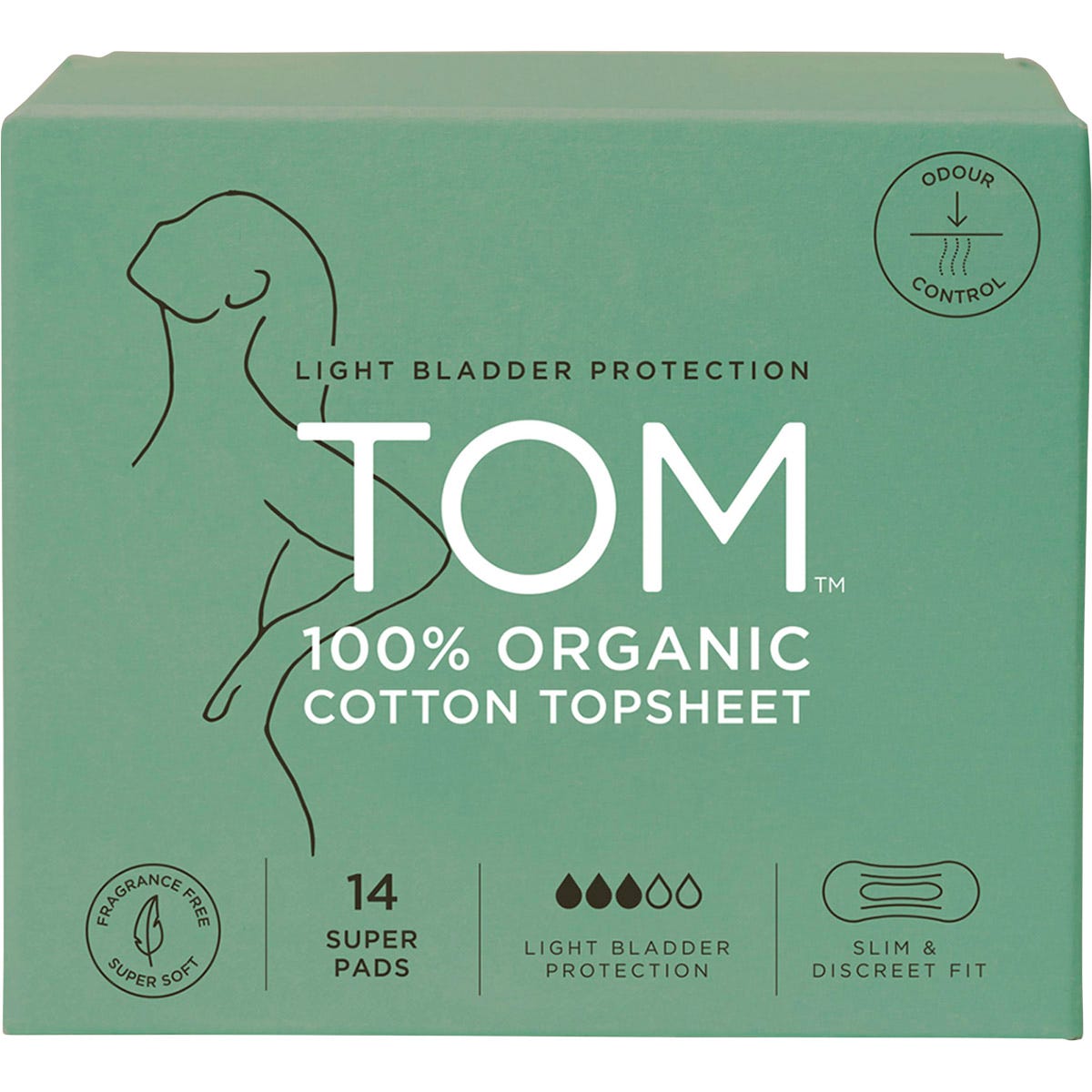 TOM Organic Pads Light Bladder Protection Super 4x14pk - TOM Organic