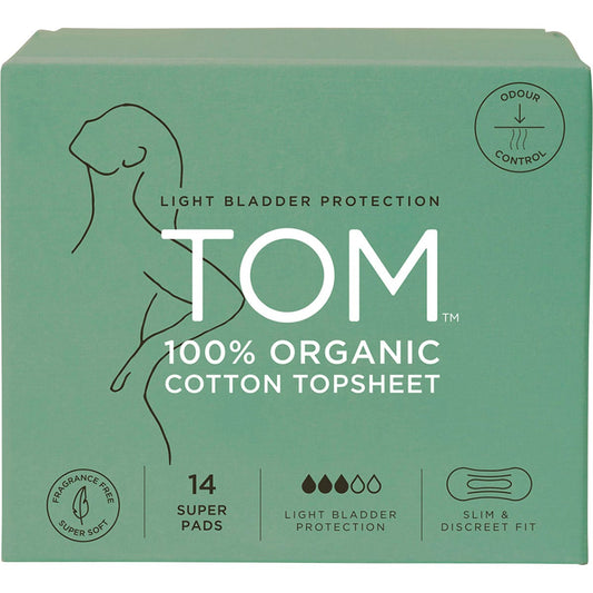 TOM Organic Pads Light Bladder Protection Super 4x14pk - TOM Organic