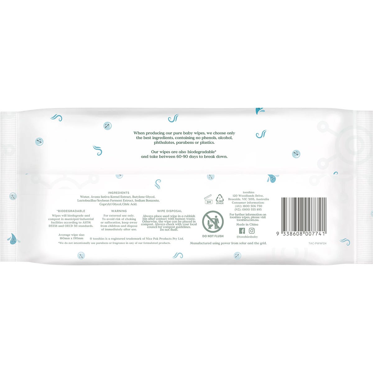 Tooshies Probiotic Water Wipes 70pk - Tooshies